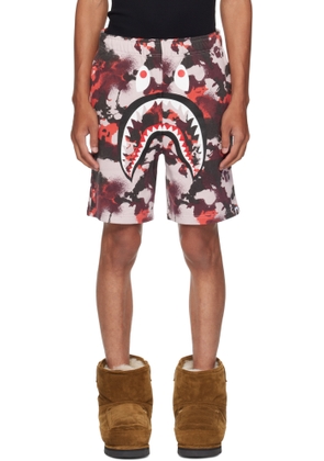 BAPE Red & Purple Map Camo Regular Fit Shark Sweat Shorts