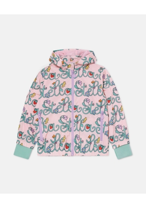 Stella McCartney - Stella Vine Hooded Raincoat, Woman, Pink/Multicolor, Size: 4