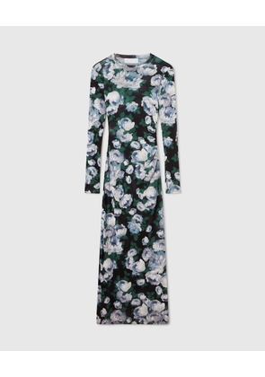 Stella McCartney - Floral Long-Sleeve Mesh Midi Dress, , Size: XXS