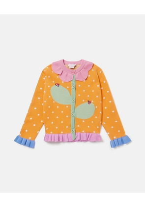 Stella McCartney - Floral Crochet Knit Cardigan, Woman, Orange, Size: 4