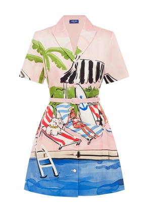 Leo Lin Brigitte Printed Cotton-Silk Mini Dress - Moda Operandi