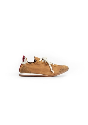 Suede and Leather Gathered Sneakers
