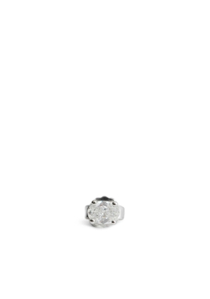 White Gold Earring With Oval Cut Diamond