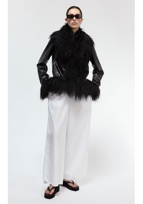 UTZON Jytte Shearling-Trimmed Leather Jacket - Moda Operandi