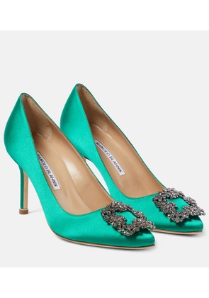 Manolo Blahnik Hangisi embellished satin pumps