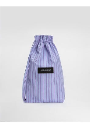 Dolce & Gabbana Striped Poplin And Leather Crossbody Bag - Man Shoppers Multicolor Onesize