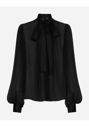 Dolce & Gabbana Silk Chiffon Pussy-bow Blouse - Woman Shirts And Tops Black Silk 38