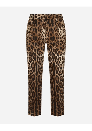 Dolce & Gabbana Leopard-print Drill Pants - Woman Pants And Shorts Animal Print 42