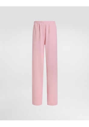 Dolce & Gabbana Jersey Jogging Pants With Dg Logo Embroidery - Woman Pants And Shorts Pink 48