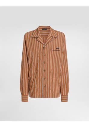 Dolce & Gabbana Crinkled Striped Vanity Shirt - Man Shirts Multi-colored 37