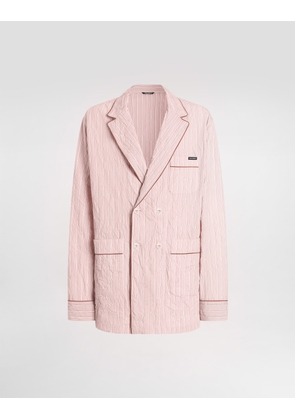 Dolce & Gabbana Crinkled Striped Fabric Shirt-style Vanity Robe - Man Underwear And Loungewear Multicolor 48