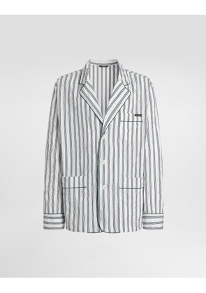 Dolce & Gabbana Crinkled Striped Poplin Vanity Robe - Man Underwear And Loungewear Multicolor 52