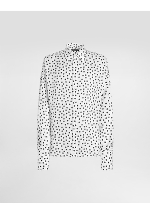Dolce & Gabbana Polka-dot Print Wavy Silk Shirt - Man Shirts Multicolor 37