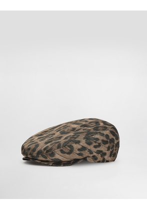 Dolce & Gabbana Leopard-print Jacquard Flat Cap - Man Hats And Gloves Animal Print 58