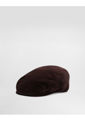Dolce & Gabbana Velvet Flat Cap - Man Hats And Gloves Brown 58