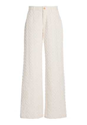 Diotima Stulla Embroidered Rigid High-Rise Wide-Leg Jeans - Moda Operandi