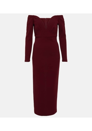Roland Mouret Off-shoulder wool midi dress