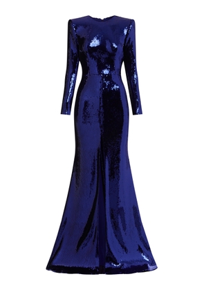 Alex Perry Sequined Long Sleeve Split Gown - Moda Operandi