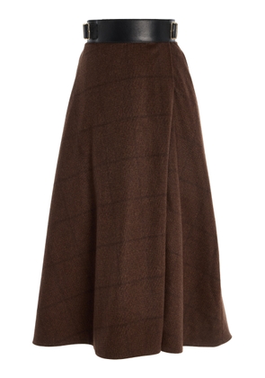 Adam Lippes Glen Plaid Cashmere Midi Skirt - Moda Operandi