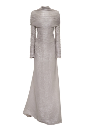 Marmar Halim Pleated Silk Cape Gown - Moda Operandi