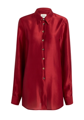 Khaite Auryn Button-Down Silk-Twill Shirt - Moda Operandi