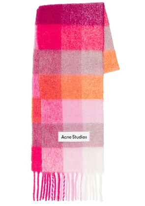 Acne Studios Vally Scarf in Pink  Fuchsia  & White - Pink. Size all.