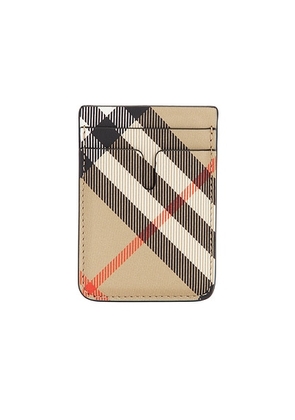 Burberry Magnetic Cardholder in Sand - Brown. Size all.