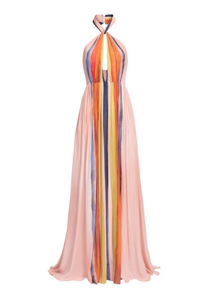 Elie Saab Printed Chiffon Long Dress - Moda Operandi