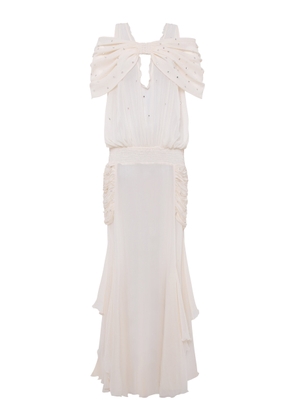 SIEDRÉS Blair Gathered Chiffon Dress - Moda Operandi