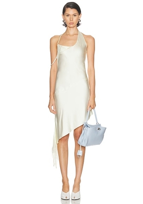 Courreges Undressed Lace Satin Dress in Limoncello - Yellow. Size 40 (also in ).