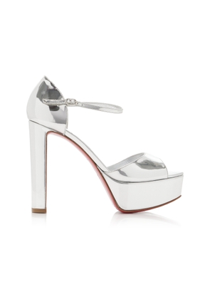Christian Louboutin Sandaloo 130mm Mirrored Leather Platform Sandals - Moda Operandi