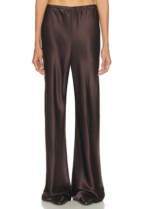 EAVES Loretta Silk Pants in Chocolate Brown - Chocolate. Size XS (also in ).