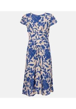 Velvet Floral crepe midi dress