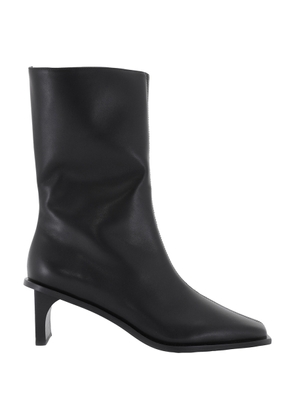 St Agni Block Heel Leather Border Boots