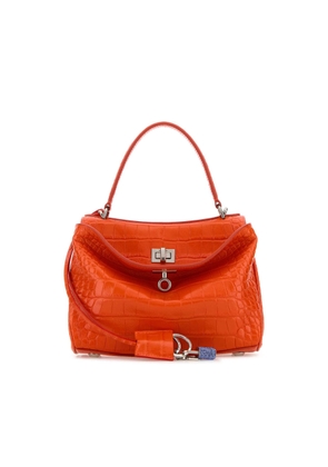 Balenciaga Orange Leather Mini Rodeo Handbag