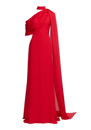 Elie Saab Asymmetric Double-Georgette Gown - Moda Operandi