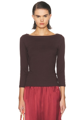 FLORE FLORE Steffi Tee in Choco Plum - Chocolate. Size XS (also in ).
