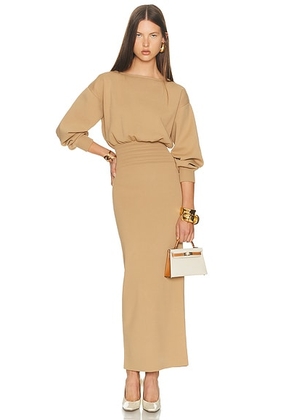 Helsa Hildie Maxi Dress in Camel - Tan. Size XS (also in L).