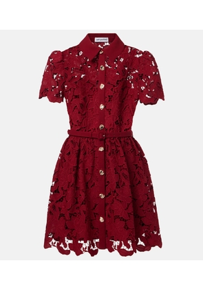 Self-Portrait Belted lace minidress