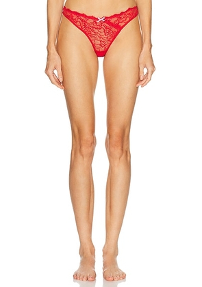 Fleur du mal Bianca Lace Thong in Rouge - Red. Size 4 (also in ).