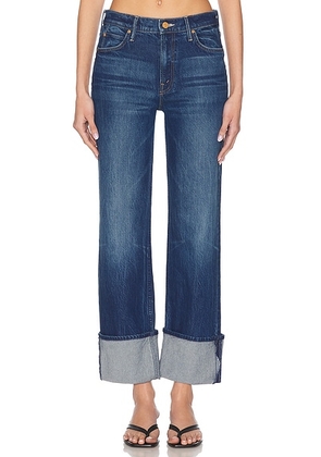MOTHER The Checkerboard Duster Flood Cuff Jeans in Bunny Hop - Blue. Size 27 (also in ).