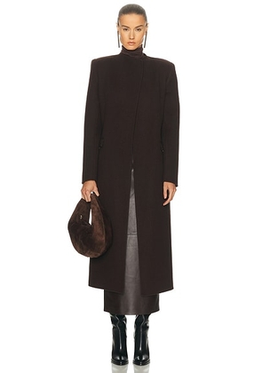 KHAITE Jelson Coat in Dark Brown - Brown. Size 2 (also in ).