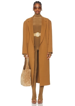 Norma Kamali Oversized Double Breasted Midcalf Coat in Bronze - Brown. Size S (also in ).