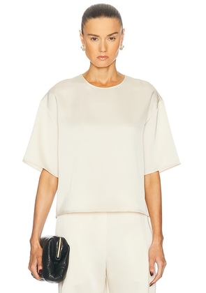 LESET Barb Boxy Tee in Creme - Cream. Size L (also in ).