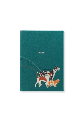 Smythson 2026 Dogs Soho Weekly Diary In Panama In Petrol