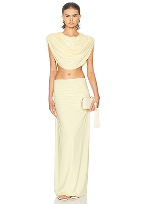 Maygel Coronel Amalra Top And Skirt Set in Crema - Cream. Size all.