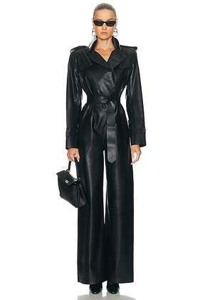 Norma Kamali Double Breasted Trench Straight Leg Jumpsuit in Black - Black. Size XS (also in ).