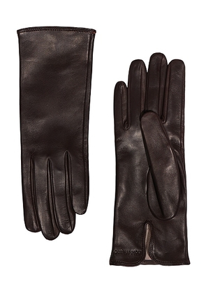 NOUR HAMMOUR Short Gloves in Chocolate - Brown. Size L (also in ).