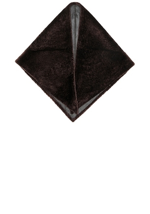 NOUR HAMMOUR Foulard Shearling Headscarf in Dark Brown Boheme - Brown. Size all.