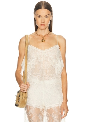 LoveShackFancy Zhanya Top in Ivory - Ivory. Size XS (also in S).